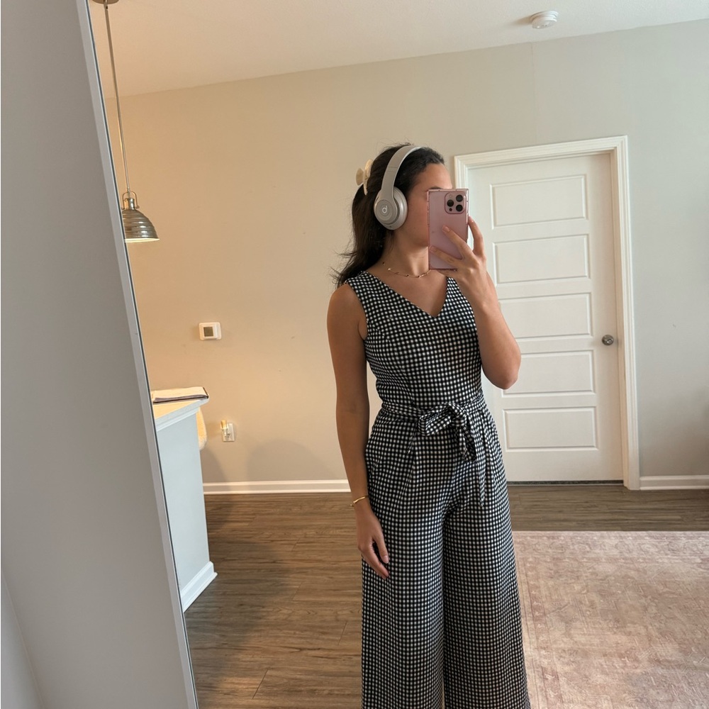 Black and White Checkered Jumpsuit